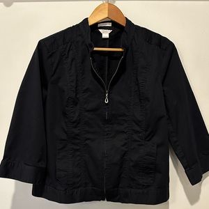 Christopher & Banks large black zippered jacket